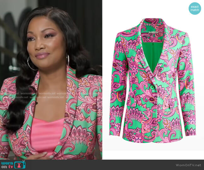 Macey Paisley Blazer by Alice + Olivia worn by Garcelle Beauvais on GMA