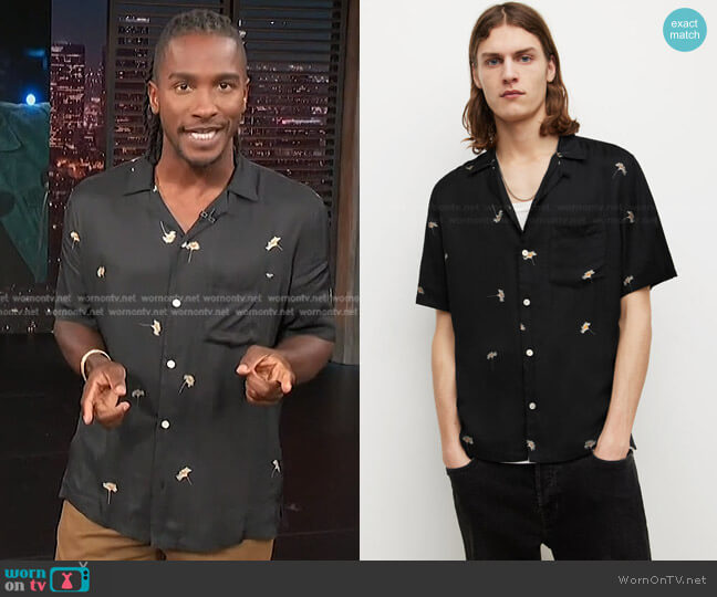 Daisy Floral Shirt by All Saints worn by Scott Evans  on Access Hollywood