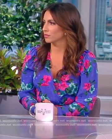 Alysia Farah's blue floral print dress on The View