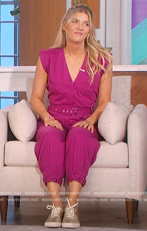 Amanda's purple belted jumpsuit on The Talk
