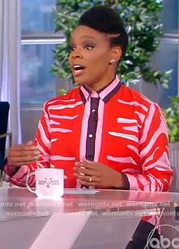 Amber Ruffin's red printed shirt on The View
