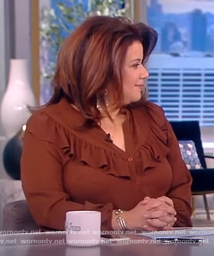 Ana’s brown ruffle blouse on The View