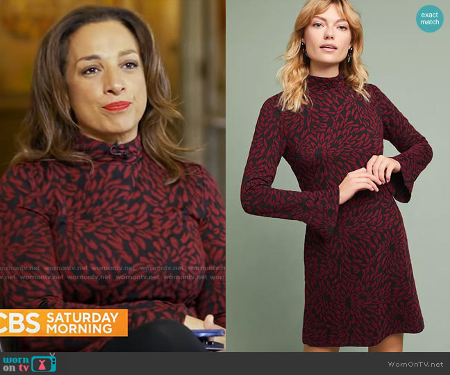 Anthropologie Hutch Textured Tunic Dress worn by Michelle Miller  on CBS Mornings