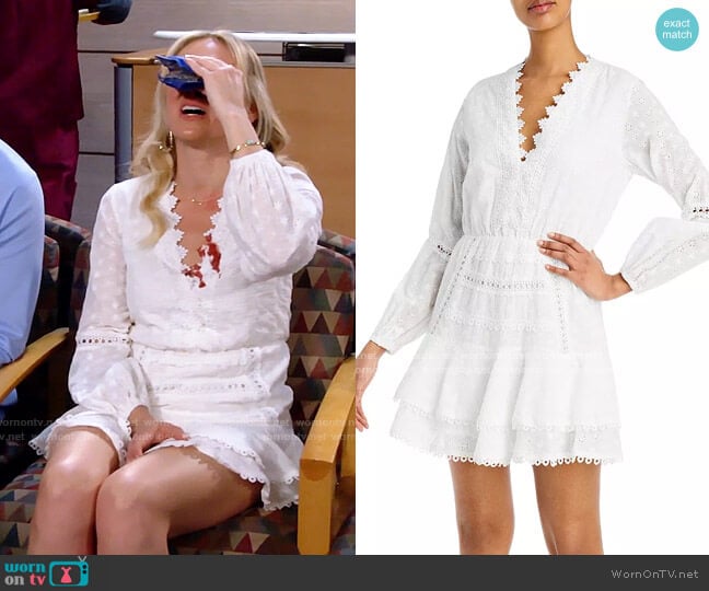 Aqua Eyelet Mini Dress worn by Nicole (Laura Bell Bundy) on Call Me Kat