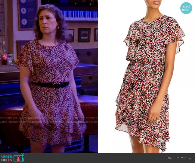 Aqua Asymmetric Hem Ruffle Dress worn by Kat Silver (Mayim Bialik) on Call Me Kat