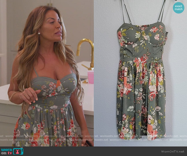 Floral Print Mini Dress by Band of Gypsies worn by Dolores Catania on The Real Housewives of New Jersey