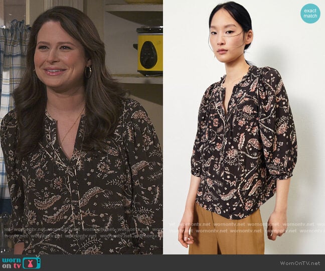 Caia Floral Blouse by Ba&sh worn by Jen (Katie Lowes) on How We Roll