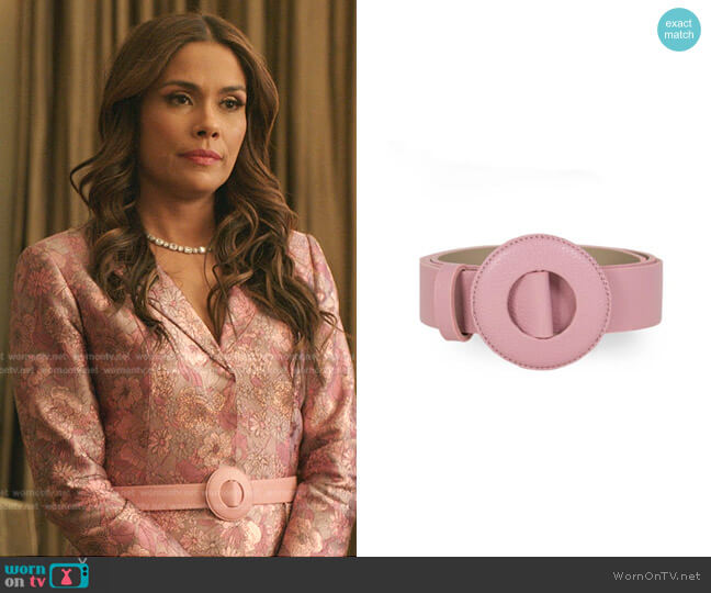 Mini Oval Buckle Belt by BeltBe worn by Cristal Jennings (Daniella Alonso) on Dynasty