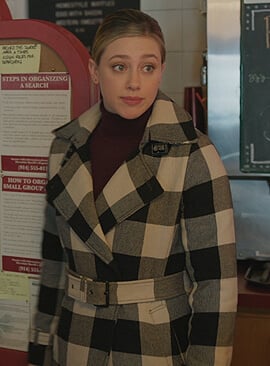 Betty's check belted coat on Riverdale