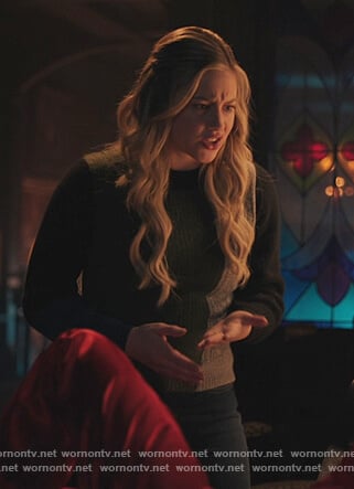 Betty's green colorblock sweater on Riverdale