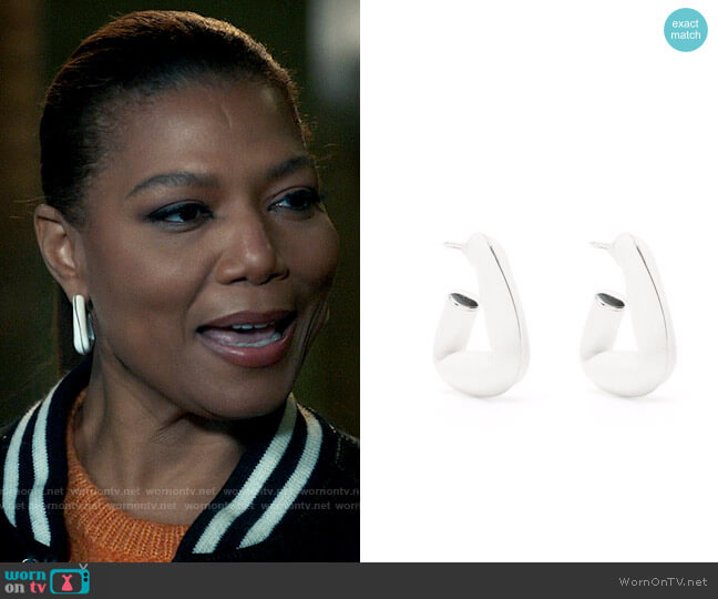 Bottega Veneta Triangle Hoop Earrings worn by Robyn McCall (Queen Latifah) on The Equalizer