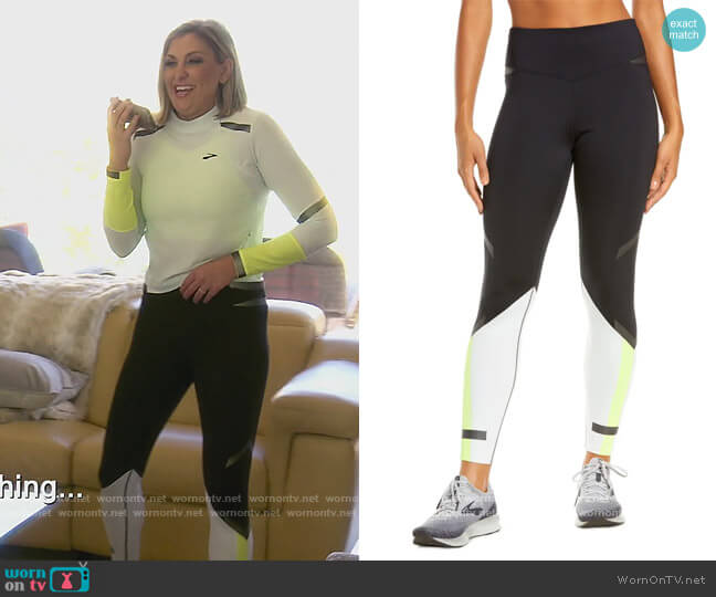Carbonite Reflective High Waist Leggings by Brooks worn by Gina Kirschenheiter  on The Real Housewives of Orange County