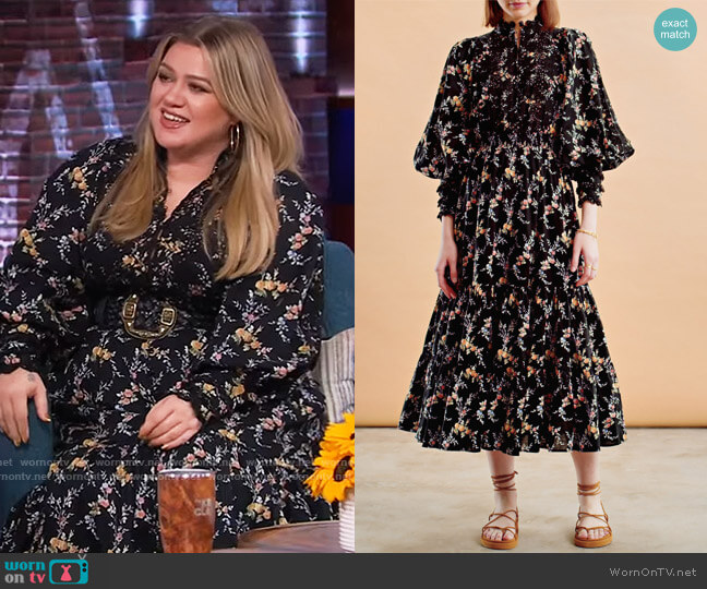 otton Slub Midi Dress by ByTimo worn by Kelly Clarkson on The Kelly Clarkson Show