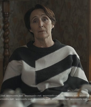 Carolyn Marten’s stripe cashmere sweater on Killing Eve