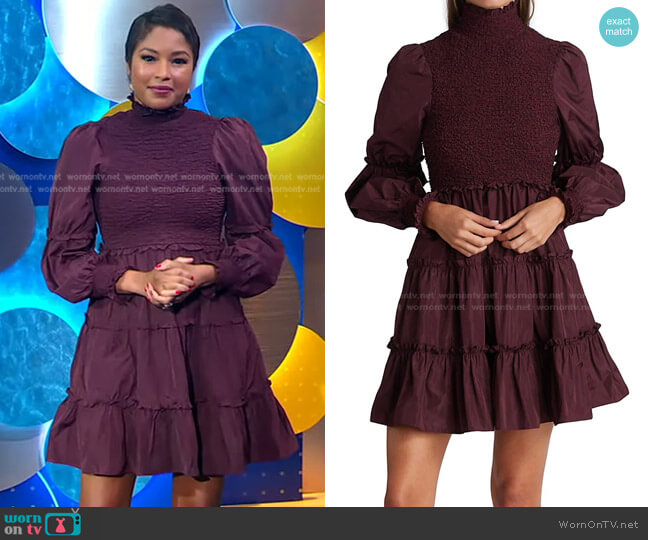 WornOnTV: Alicia’s purple smocked dress on Good Morning America ...