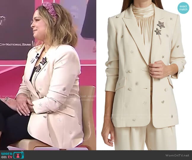 Lila Hearts & Stars Blazer by Cinq a Sept worn by Joanna Teplin on Today