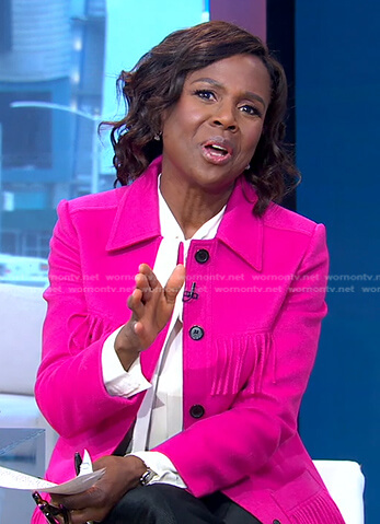 Deborah's pink fringed jacket on Good Morning America