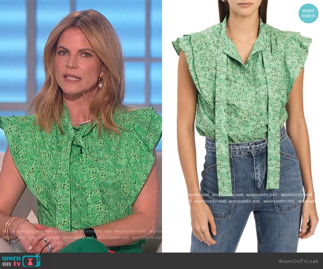 Nora Ruffle Blouse by Derek Lam 10 Crosby worn by Natalie Morales on The Talk