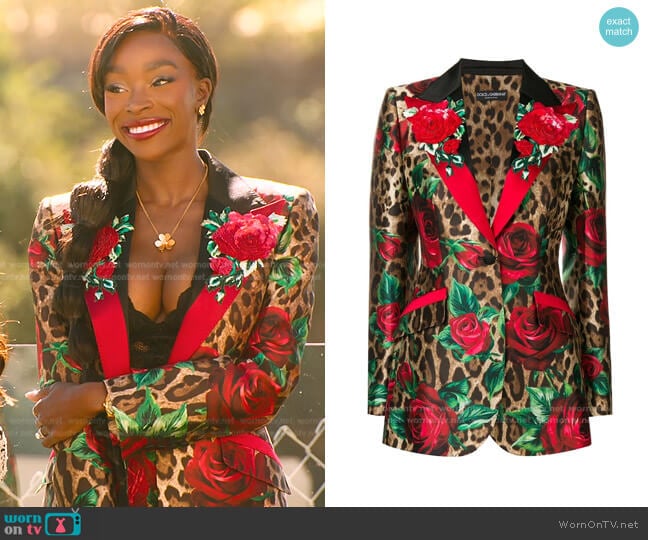 Leopard Print Blazer by Dolce & Gabbana worn by Chelsea Lazkani on Selling Sunset