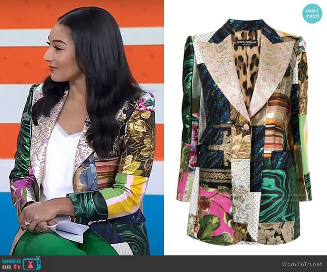 Single-Breasted Patchwork Blazer by Dolce & Gabbana worn by Morgan Radford on Today