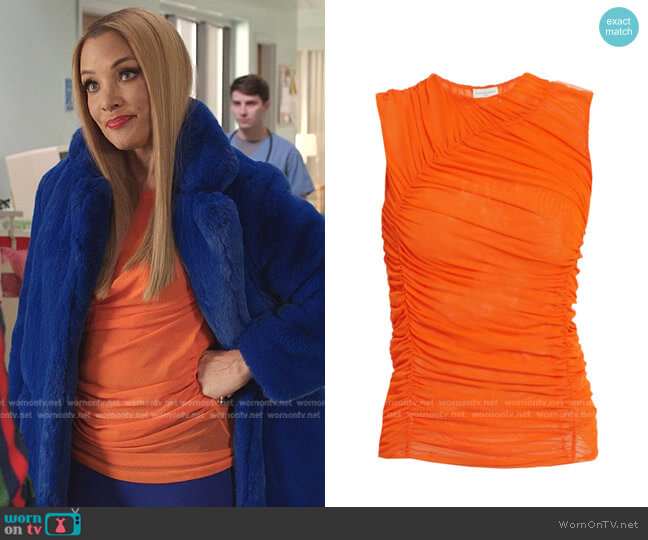 Ruched Mesh Top by Dries van Noten worn by Dominique Deveraux (Michael Michele) on Dynasty