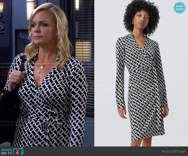 Jeanne Two Silk Jersey Wrap Dress by Diane von Furstenberg worn by Belle Brady (Martha Madison) on Days of our Lives