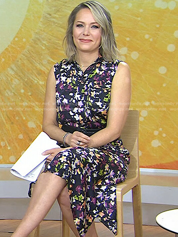Dylan's black floral sleeveless dress on Today