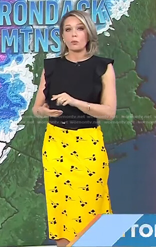 Dylan's black top and yellow floral skirt on Today