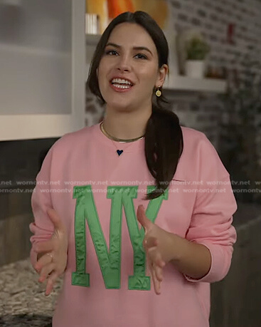 Elena Besser’s pink NY sweatshirt on Today