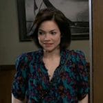 Elizabeth’s blue floral top on General Hospital