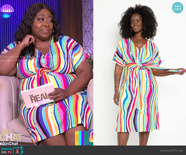 Wrap Around Dress by Eloquii worn by Loni Love on The Real