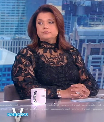 Ana's black lace top on The View