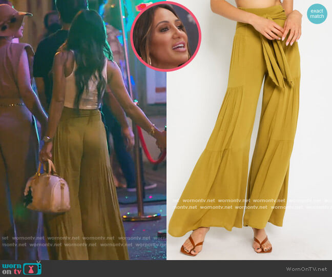 Cara Wrap Pants by Envy worn by Melissa Gorga  on The Real Housewives of New Jersey