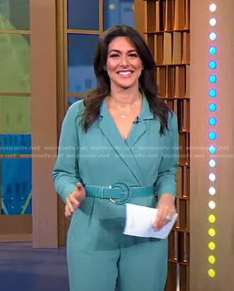 Erielle’s green belted jumpsuit on Good Morning America