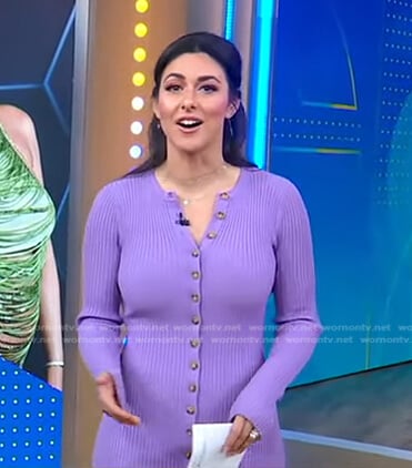 Erielle Reshef's lilac ribbed dress on Good Morning America