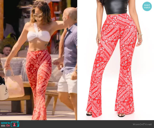 Matching Bandana Flare Pant by Fashion Nova worn by Amanza Smith  on Selling Sunset