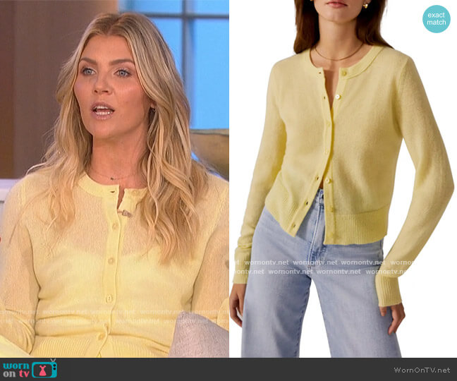 Rebecca Cashmere Cardigan by Favorite Daughter worn by Amanda Kloots  on The Talk