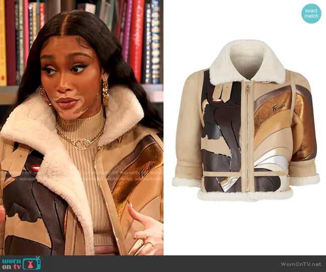 Bomber Jacket by Fendi worn by Winnie Harlow on The Drew Barrymore Show