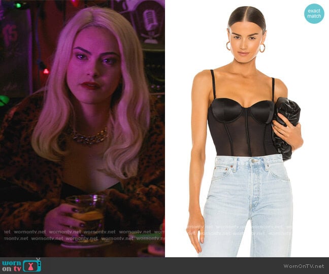 Silk and Mesh Bodysuit by Fleur du Mal worn by Veronica Lodge (Camila Mendes) on Riverdale