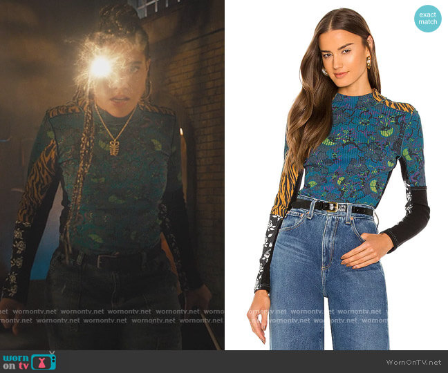 Meadow Mix Tee by Free People worn by Mikaela Danso (Lucy Barrett) on Charmed