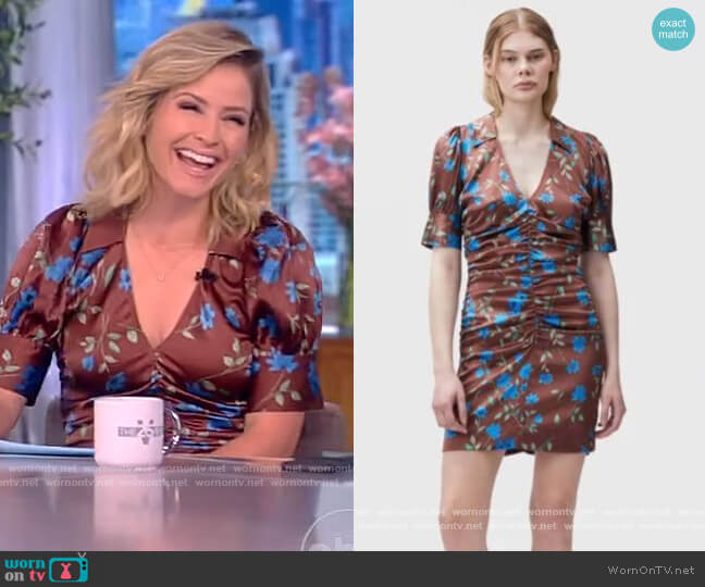 Ruched Mini Dress by Ganni worn by Sara Haines on The View