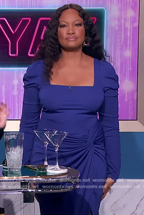 Garcelle's blue square neck dress on The Real