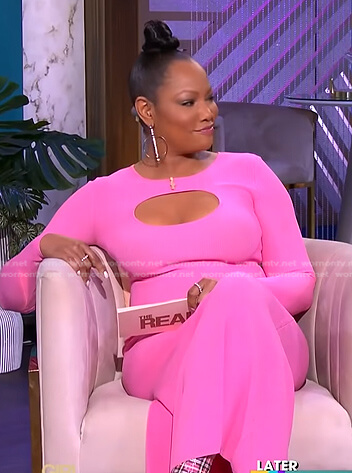 Garcelle’s pink cutout dress on The Real