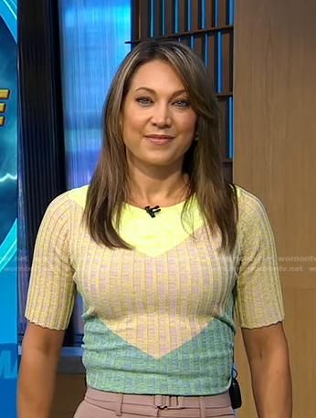 Ginger’s colorblock ribbed top on Good Morning America