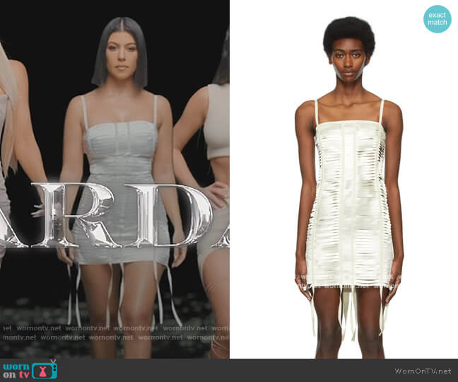 Off-White Satin Ribbon Bustier Dress by Givenchy worn by Kourtney Kardashian (Kourtney Kardashian) on The Kardashians