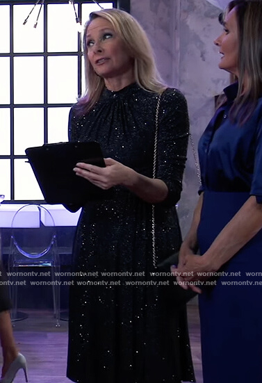 Glady Corbin's black metallic dress on General Hospital