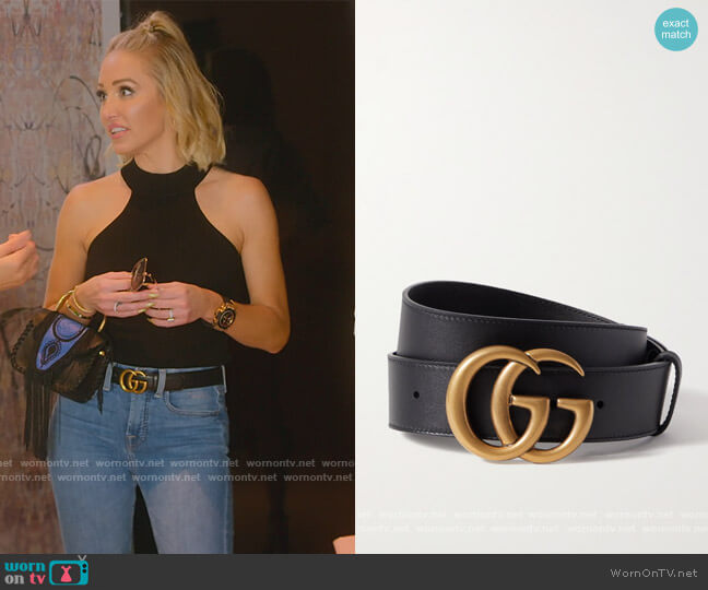 Leather belt by Gucci worn by Mary Fitzgerald on Selling Sunset