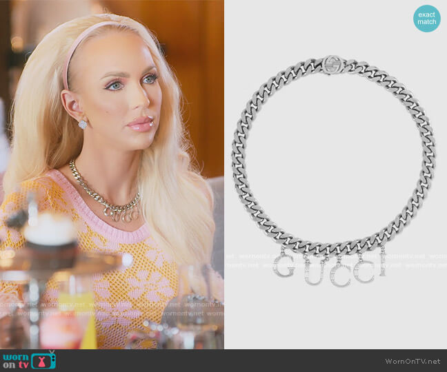 Necklace with Gucci script by Gucci worn by Christine Quinn on Selling Sunset