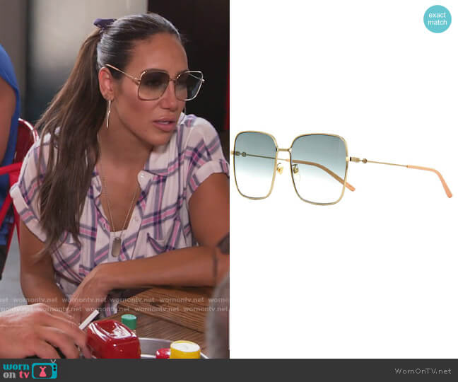 Shaded Sunglasses by Gucci worn by Melissa Gorga  on The Real Housewives of New Jersey
