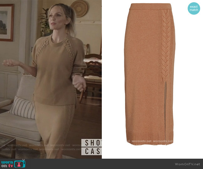 Nadia Wool-Cashmere Midi Skirt by Intermix worn by Laura Baker (Monet Mazur) on All American